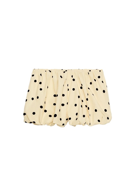 Zara Dresses & Skirts - Zara Cream Mini Skirt with Black Polka Dots